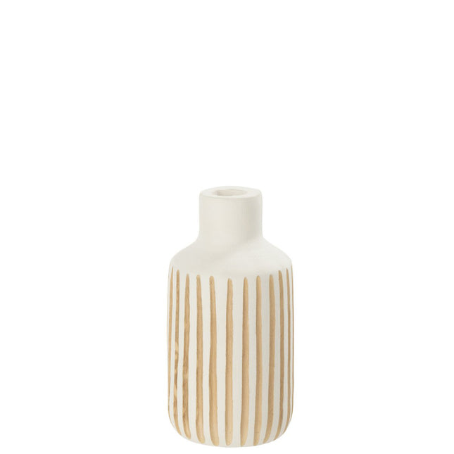 J-Line vase Ying - wood - white - small - 33.00 cm high