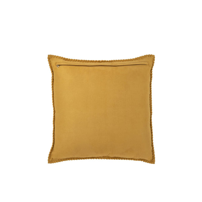 J-Line Cushion Middle Line - leather - mustard