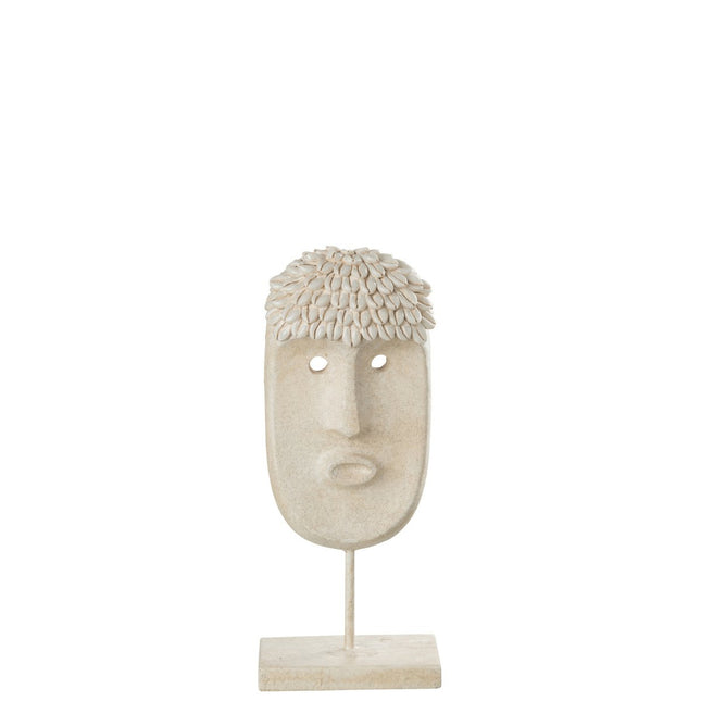 J-Line Face Stand Ethnic Stone/Resine Beige Small