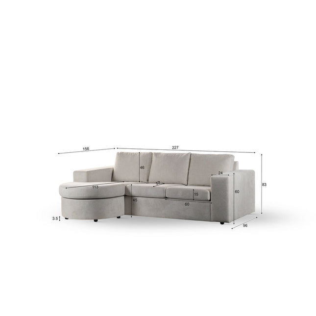 3 seater sofa CL L+R, fabric Lord 22, E460 beige