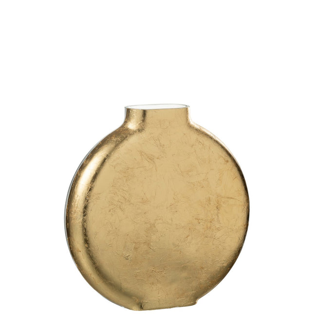 J-Line vase Miki - glass - transparent/gold - large