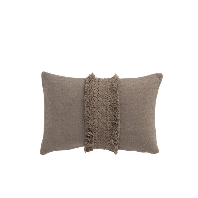 J-Line Cushion Rectangular Tassel Band - cotton - taupe