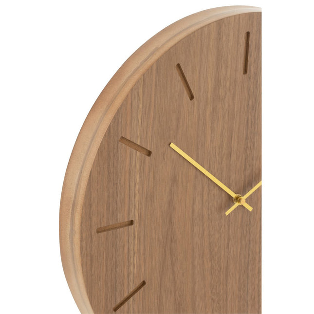 J-Line Round clock - wood - natural - Ø 4 cm
