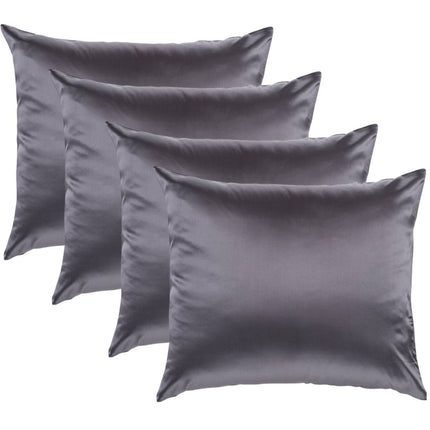 Value set 4x 100% Silk pillowcase Anthracite Hotel closure - 19MM