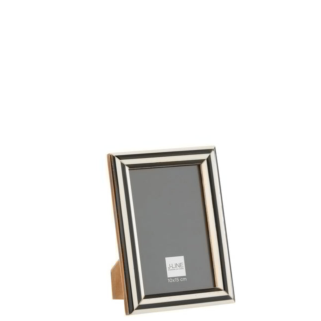 J-Line photo frame - photo frame - wood - black/white - small