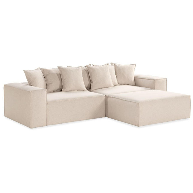 From Morris L-shaped sofa, R/L Beige Chenille, removable and washable covers