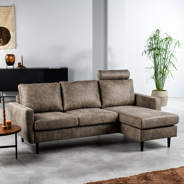 3-seater sofa CL L+R, with headrest fabric Savannah, S520 taupe