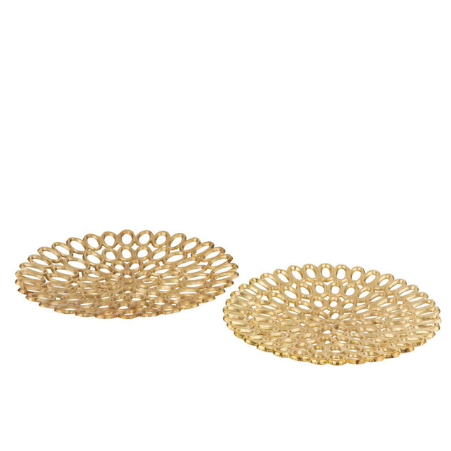 J-Line bowls Round Rings - metal - gold - 2 pieces