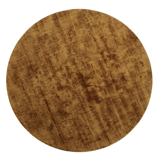 J-Line carpet Round Handmade - viscose - brown