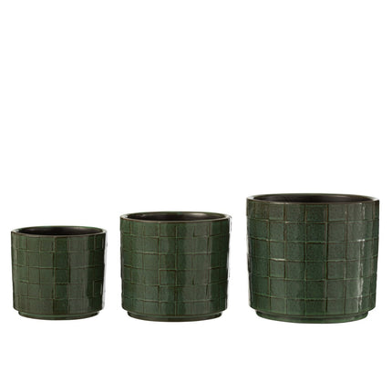 J-Line flower pot Square - ceramic - green - large - Ø 17.00 cm