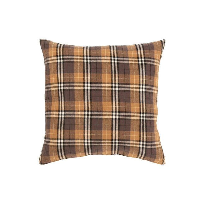 J-Line Cushion Diamond Square - textile - brown/black/ochre