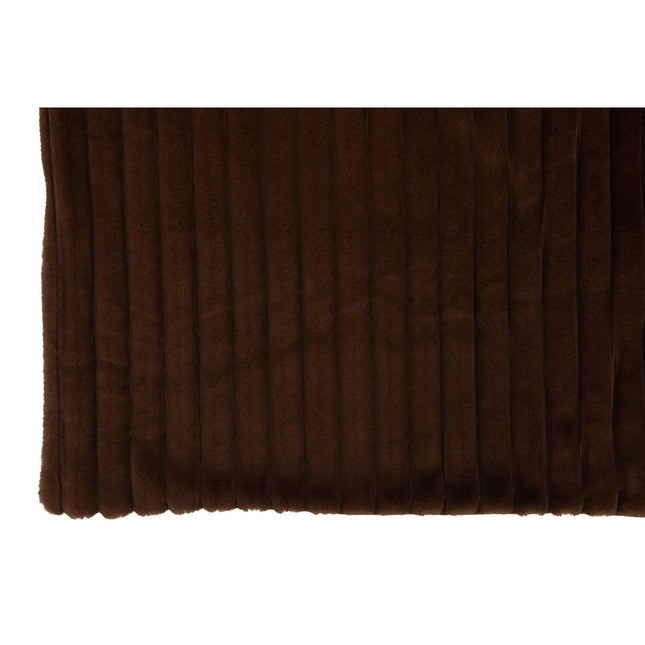 J-Line Plaid corduroy - polyester - chocolade - 180 x 130 cm