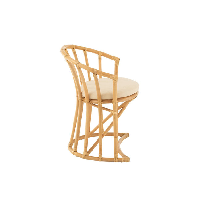 J-Line stoel + kussen - jute/textiel - naturel/wit