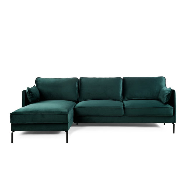 3 seater sofa CL left, fabric Fashion Velvet, F610 green