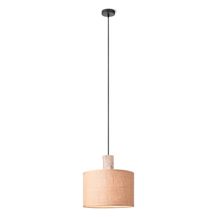 Home Sweet Home Hanging lamp Linen - wood - 30x30x140cm