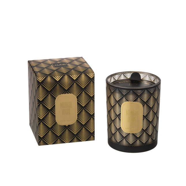 J-Line scented candle - Sapphire Amber Tea - glass - black/gold - L - 70H