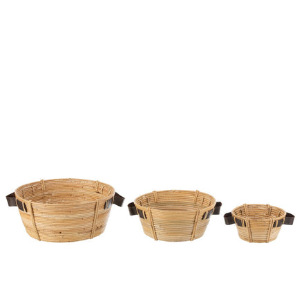 J-Line bowl + handle - jute - natural - 3 pieces