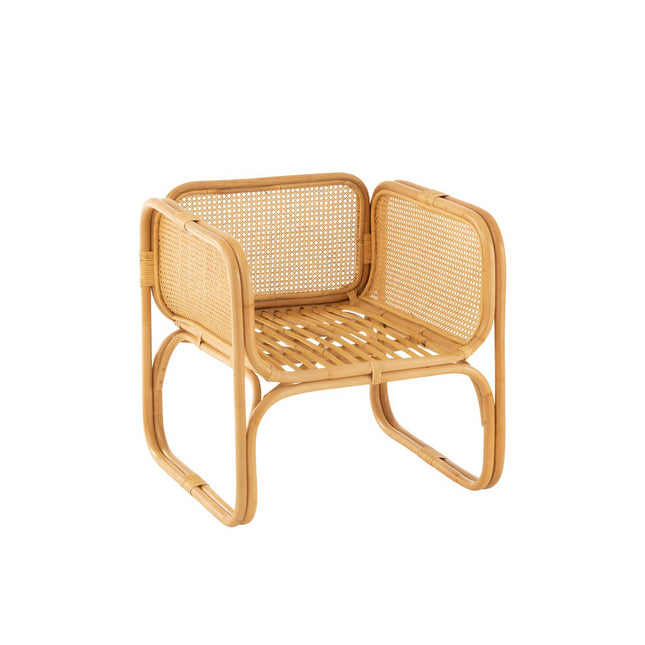J-Line armchair + cushion - rattan/textile - natural/white