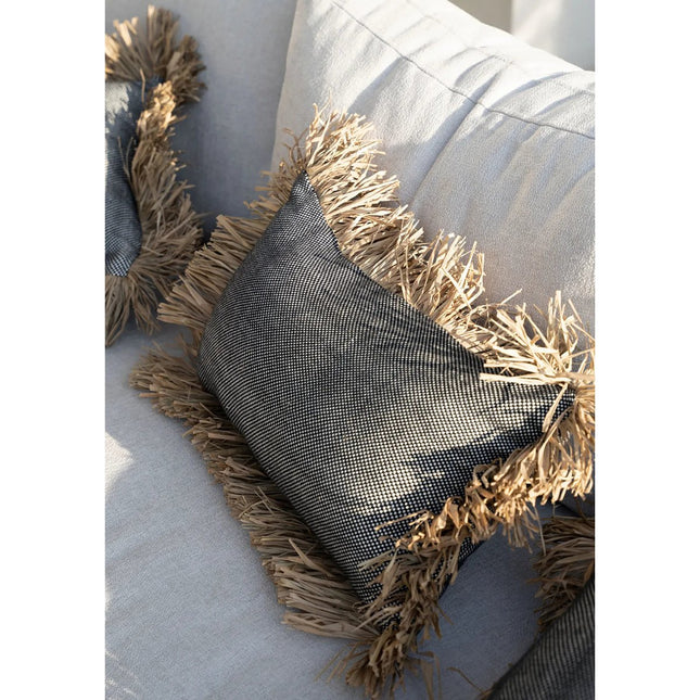The Cotton Bonita Cushion Cover - Natural Black - 30x50