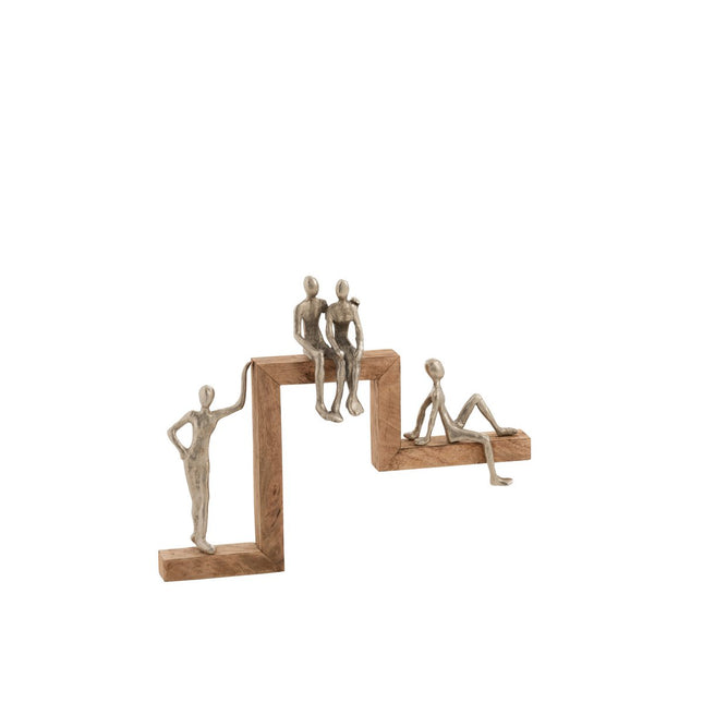 J-Line Figures 4 Relax Stairs Aluminum/Mango Wood Silver/Natural