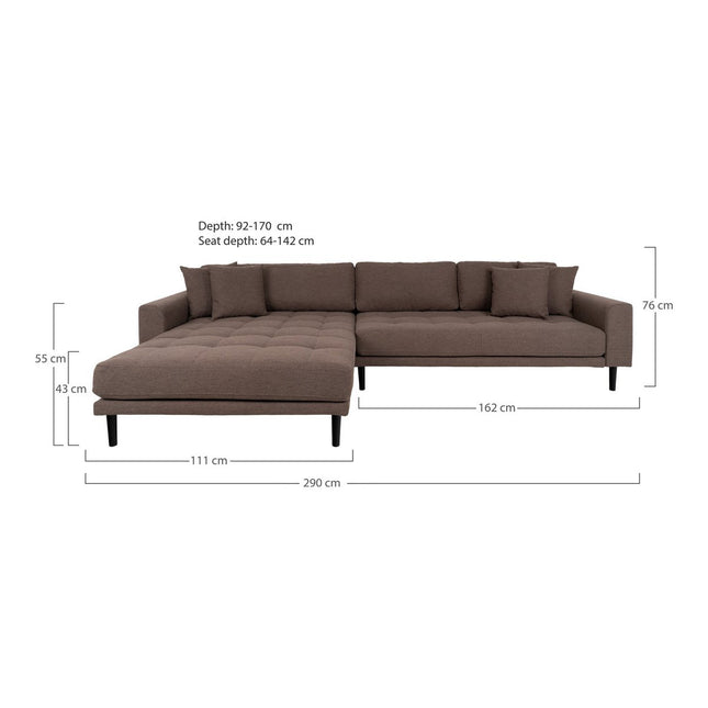 Lido Lounge Sofa Left - Brown