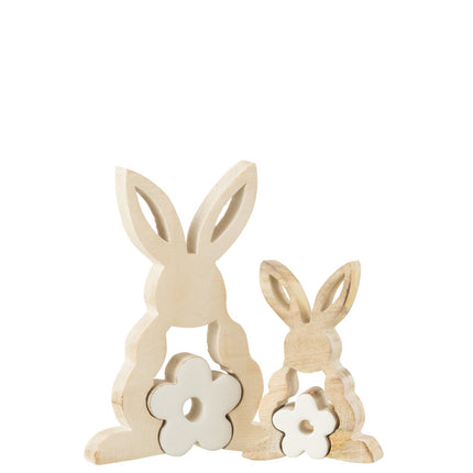 J-Line decoration Rabbit - wood - white - large