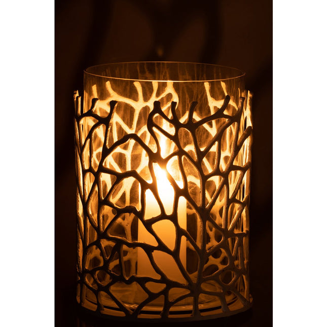 J-Line lantern Zee - candle holder - metal - white