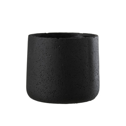 J-Line bloempot Potine - cement - zwart - large - Ø 19.00 cm