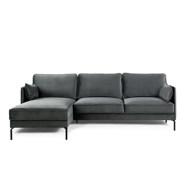 3 seater sofa CL left, Fashion Velvet fabric, F411 dark gray