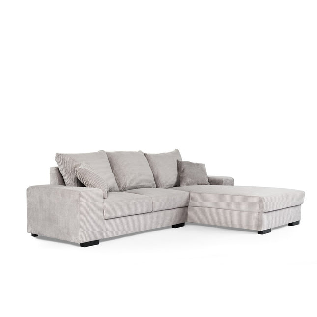 3 seater sofa CL right, fabric RIB, RIB311 gray