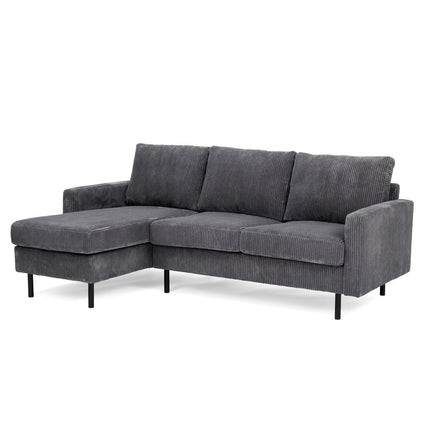 3 seater sofa CL L+R, fabric RIB, RIB230 anthracite