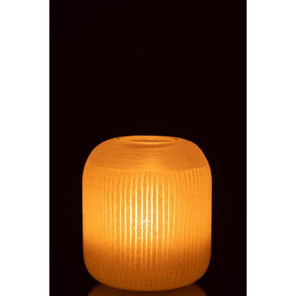 J-Line vase Stripes - glass - light yellow - medium