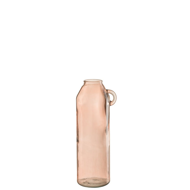 J-Line vase Handle Cylinder - glass - light pink - large