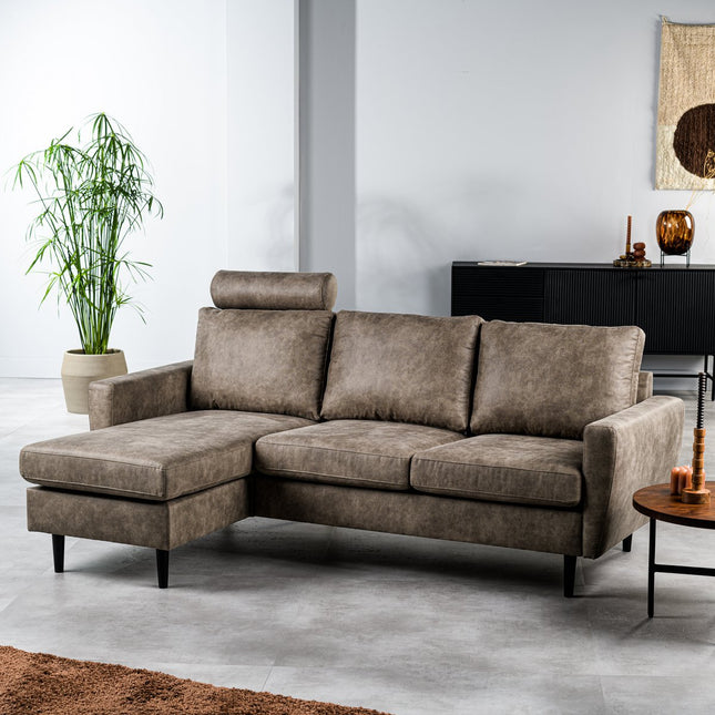 3-seater sofa CL L+R, with headrest fabric Savannah, S520 taupe