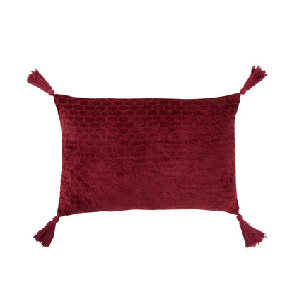 J-Line Cushion Pattern Rectangle - cotton - dark red