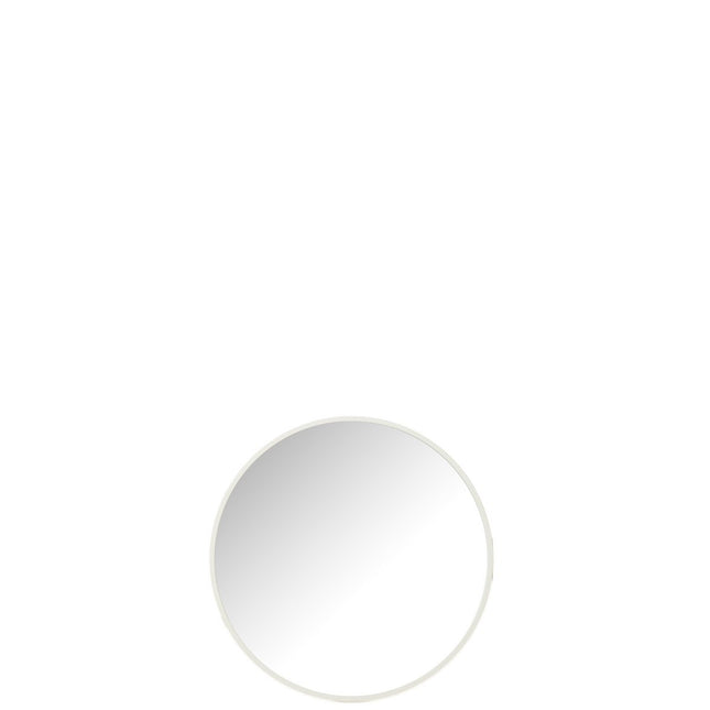 J-line mirror Round - glass/metal - white - small