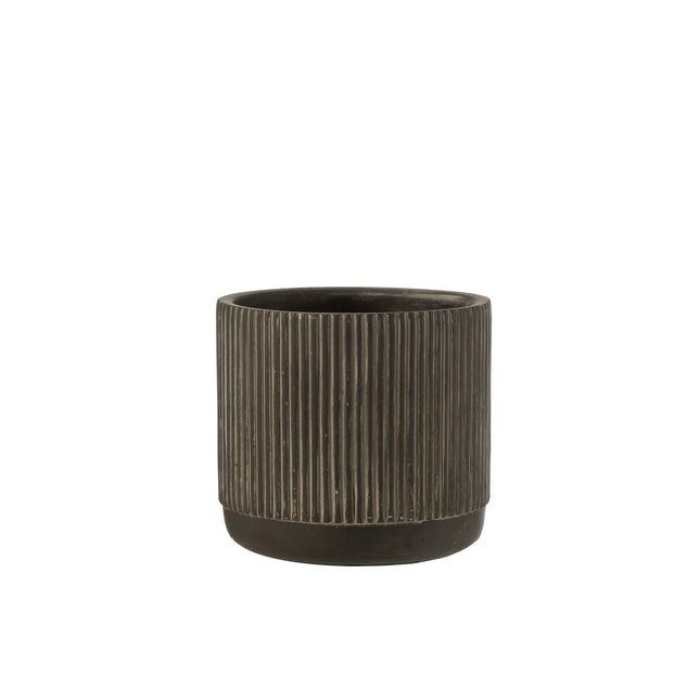 J-Line flower pot Line - ceramic - black/brown - large - Ø 16.00 cm