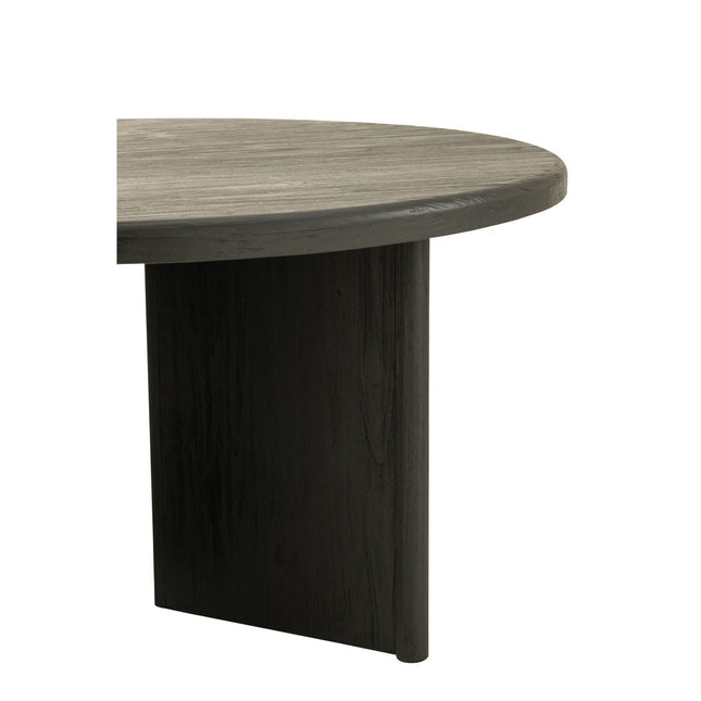 J-Line table Round Teak - wood - black