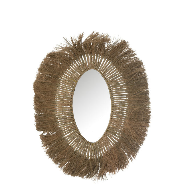 J-Line mirror Oval Braided - grass - natural - home accessories