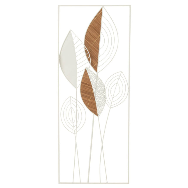 J-Line wall decoration Leaves - metal/bamboo - mix - small