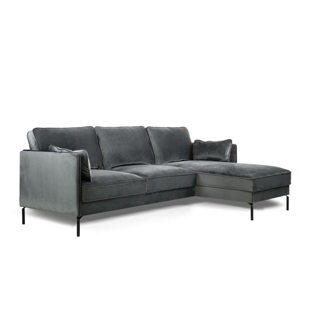 3 seater sofa CL right, Fashion Velvet fabric, F411 dark gray