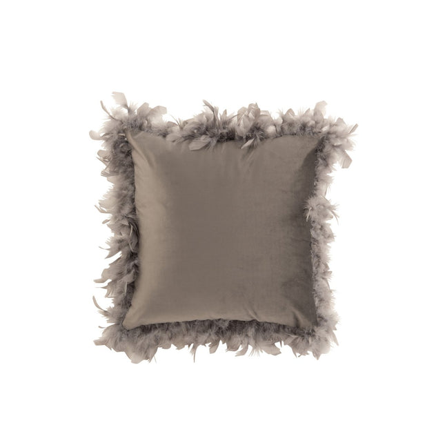 J-Line Cushion Plumes - polyester - gray