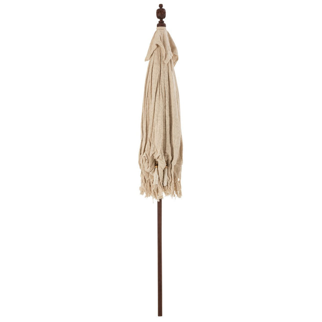 J-Line parasol Tassels/Shells - wood - beige/dark brown - L