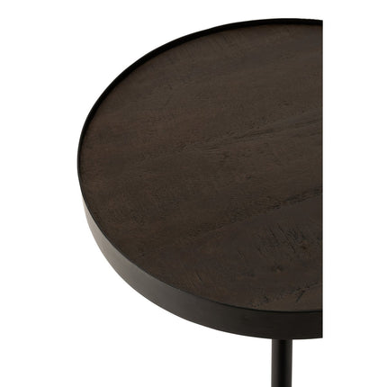 J-Line side table Fien High - wood/iron - dark brown/black