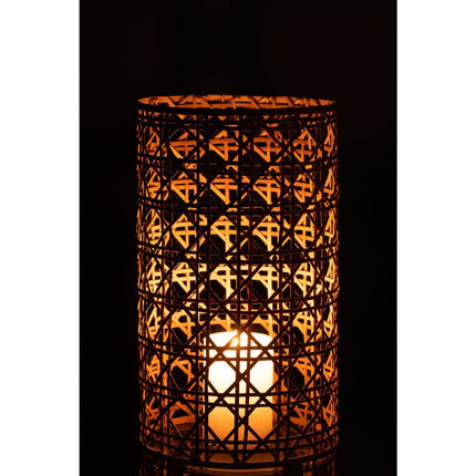 J-Line lantern Candice - glass/reed - natural - large