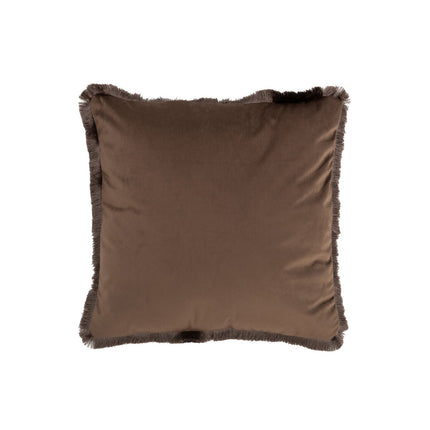 J-Line Cushion Alpha Square - polyester - brown