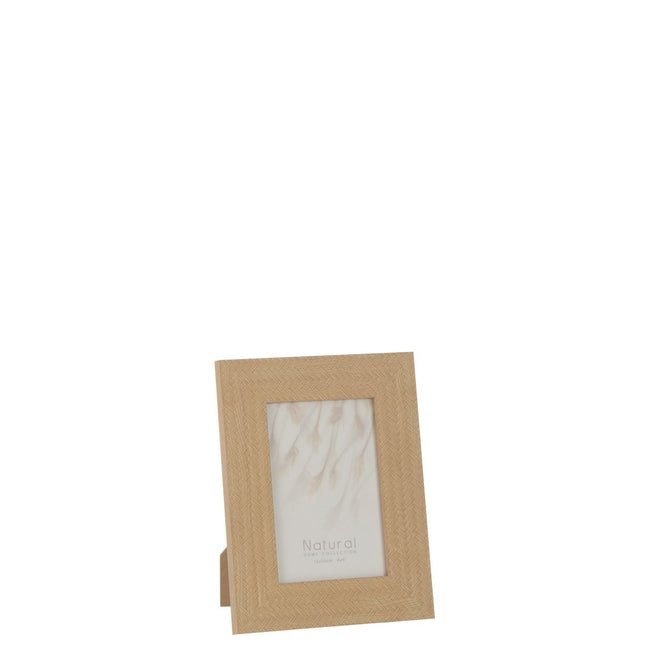 J-Line photo frame - photo frame Woven - wood - dark beige - 4 pieces