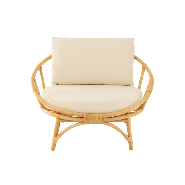 J-Line chair + cushion - jute/textile - natural/white