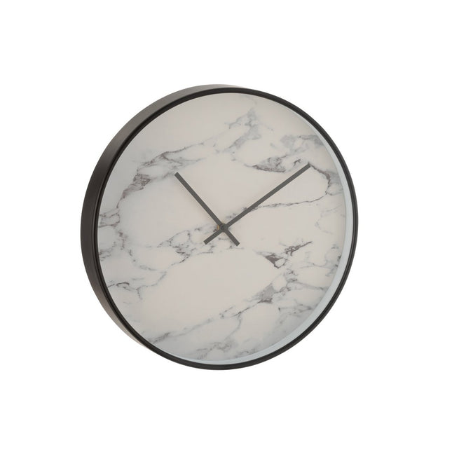 J-Line Marble clock - plastic - black - Ø 40 cm