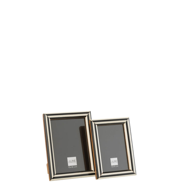 J-Line photo frame - photo frame - wood - black/white - large